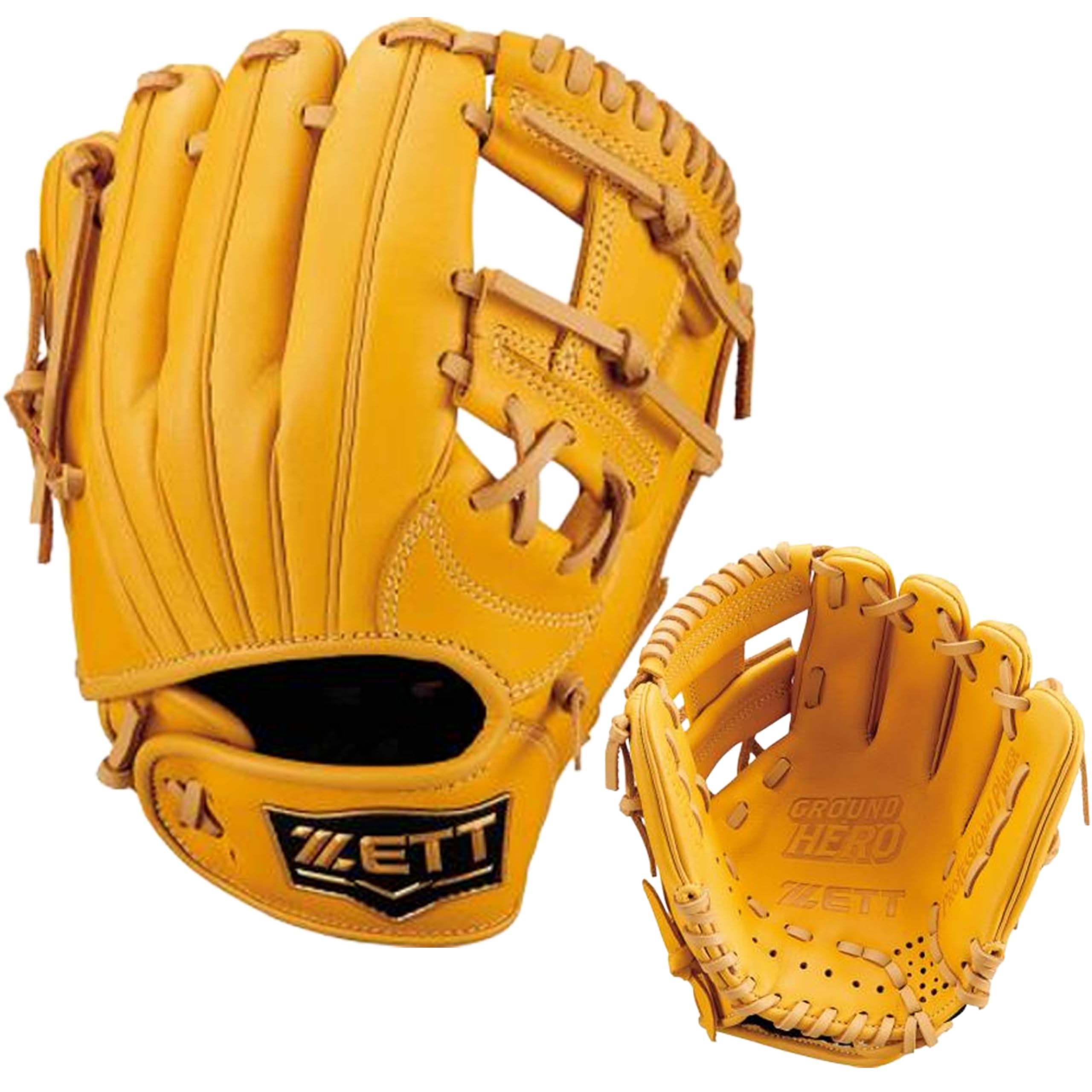 

ZETT Youth Softball Ground B BJGB76515F Glove, Hero, All-Around, T-Yellow/Pastel (5432), Size SS,