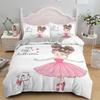 Cartoon Lovely Girls King Queen Duvet Cover Cute Little Girl Pattern Bedding Set Kids Pink Pretty 2/3pcs Polyester Quilt Cover