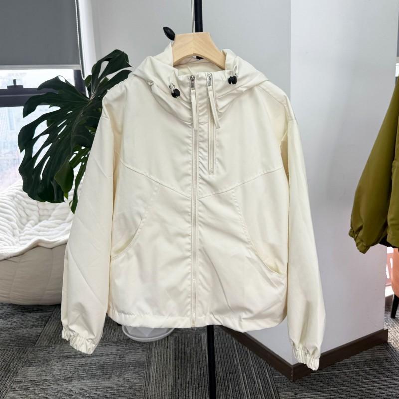 Womens Lightweight Hooded Windbreaker Jacket Fall 2026 Loose Fit Sweet Chic Outerwear Petite
