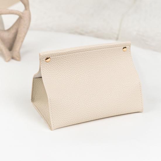 Tissue Box, Easy Open Waterproof PVC Leather Design, Simple Style Durable Anti-Crack Tissue Dispenser for Home Car Use