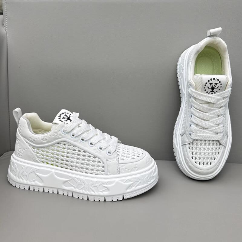 Little white shoes men's new drop plastic woven mesh breathable casual shoes fashion versatile board shoes trendy sports shoes