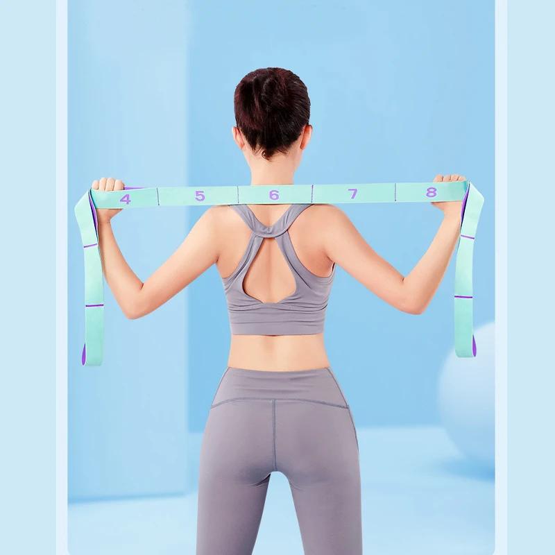 9dílný posilovací guma na hubnutí Jógový pomocný strečinkový pás Pásy pro dospělé Latinské tance Tréninkové elastické pásy Pro začátečníky Pilates Fitness