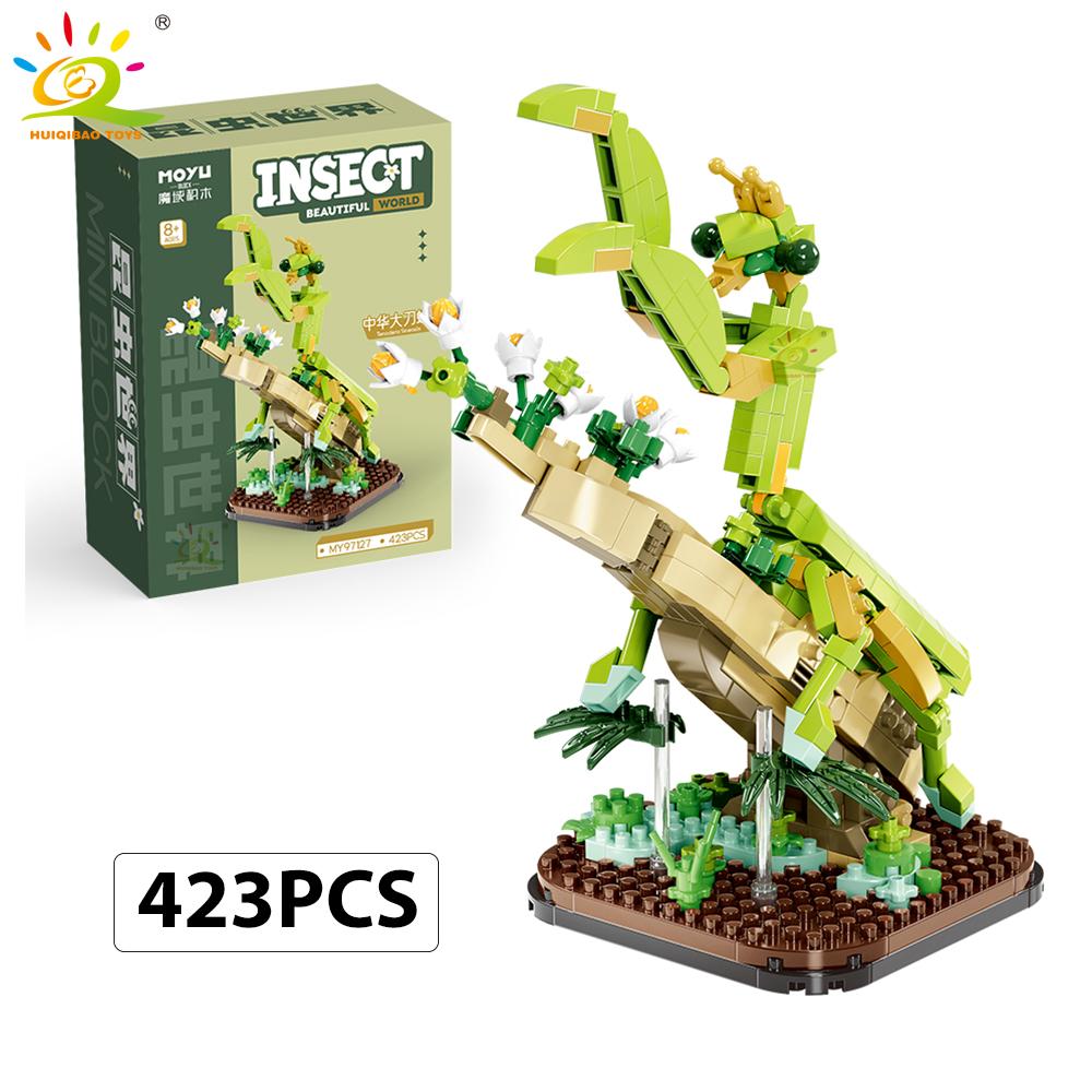Moc Insect Flower Model Building Block Butterfly Plant Decoration City Construction Toy Kids Adult DIY Romantic Gift