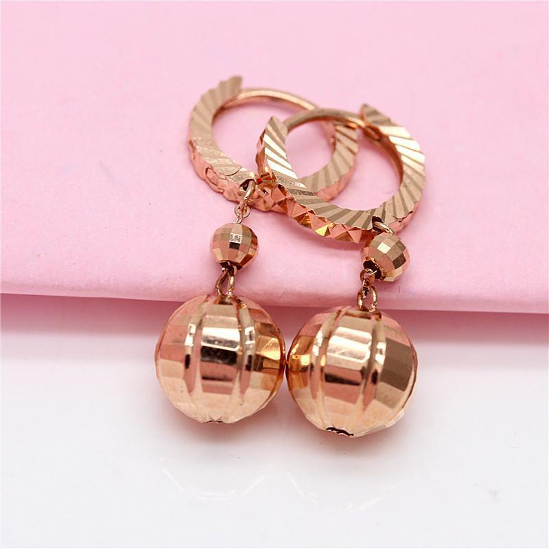Purple Gold Candy Ball Earrings Women'S Fashion Temperament Foreign Gas Plated Rose Gold Earrings