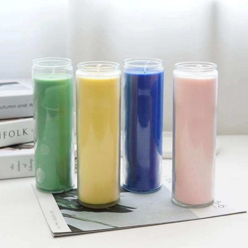 Seven Days Church Candle 7.5cm Diameter Glass Religious Paraffin Unscented Christmas Halloween Candle