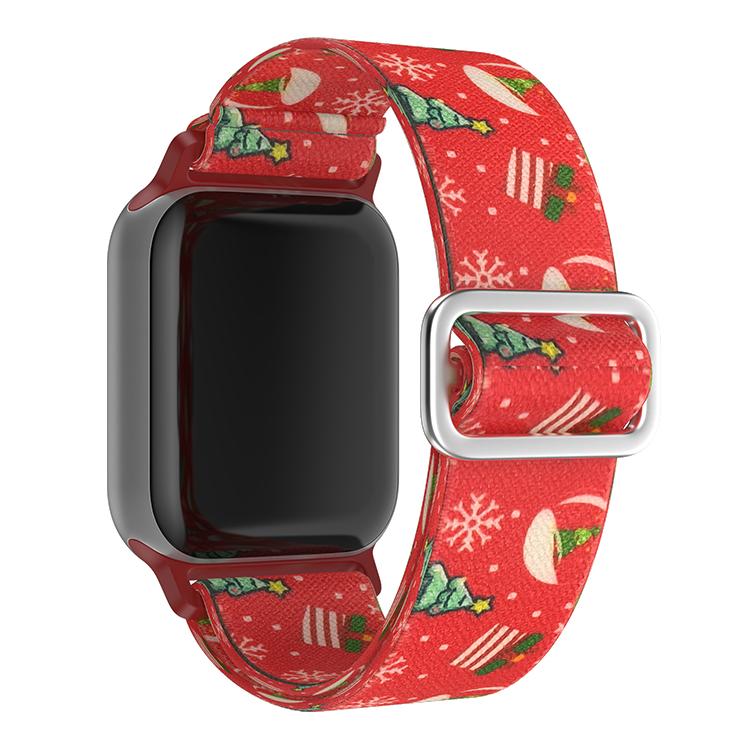 Christmas Strap for Apple Watch Band 46/42mm 45/41mm 44/40mm 49mm Elastic Nylon Bracelet Correa iWatch Series 11/10/9/8/SE/Ultra