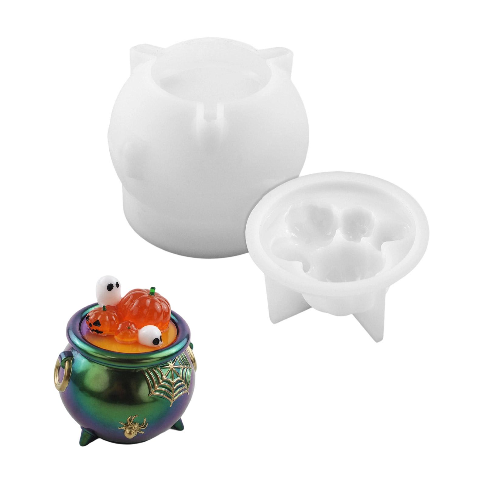 

Гибкая форма для тыквенной банки ручной работы, силиконовая текстура для изделий из смолы, Хэллоуинских проектов и праздничных украшений 2