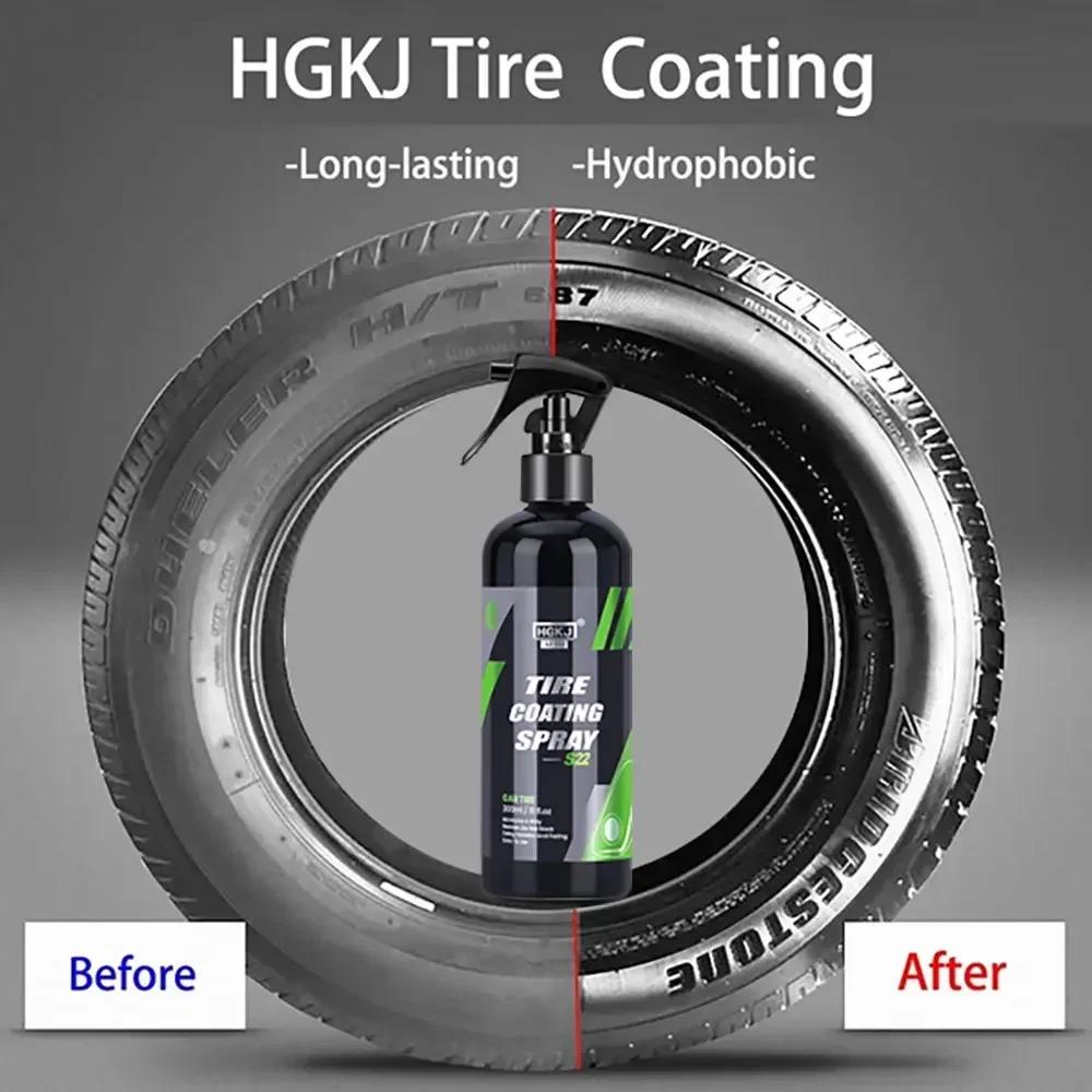 Car Tire Gloss Spray - Hydrophobic Sealant Wax for Wheel Re-Black Shine & Auto Care