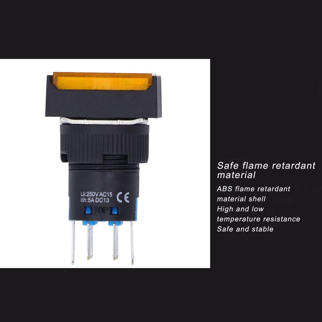 25Pcs Push Button ABS Brass Self Locking es with Light 16mm 12V