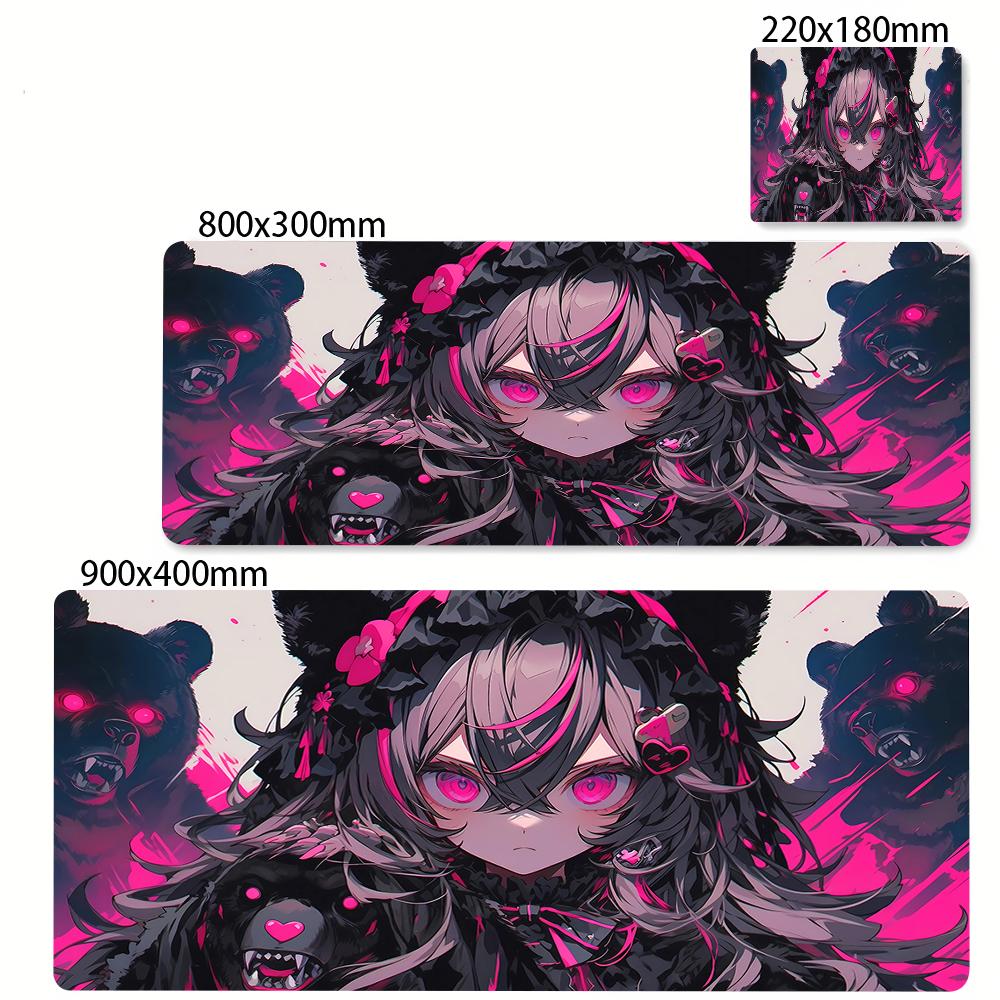 Anime Girl Mouse Pad Kawaii Pink Mousepad Gaming Speed Keyboard Pads Large Gamer Mouse Mat Rubber Desk Mat HD Print Cute Carpet