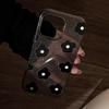 Glitter Black Flowers for Apple 15 Promax Mobile Phone Case 16 for Iphone 13 Retro Niche 11 Soft Case 12