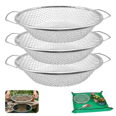 Soil Sifter with Double Handles Heavy-Duty Garden Soil Sieve Mesh Sifting Screen for Efficient Compost Gravel Rock Sifting