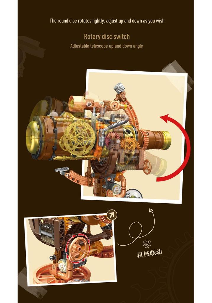 Jie Xing 9242 Creative Punk Telescope Building Blocks - Educational Toy for Kids