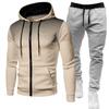 Unisex Fleece-Lined Polka Dot Zipper Hoodie Set for Autumn/Winter