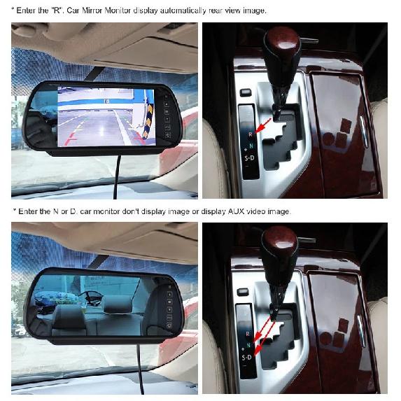 DIYKIT Wireless 7inch Rear View Mirror Car Monitor Parking System IR Night Vision Rear View Car Camera