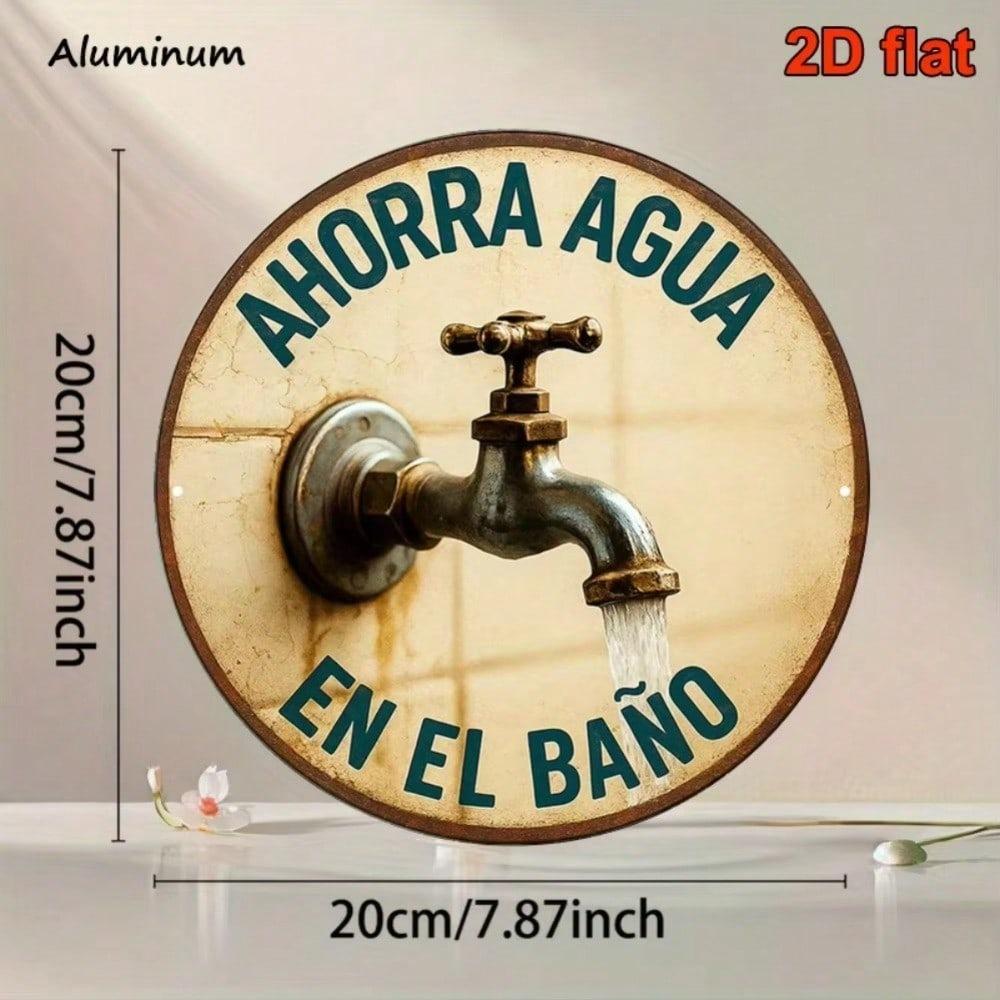Retro Save Water Metal Sign 8x8 Inch Rustic Bathroom Laundry Kitchen Yard Wall Art