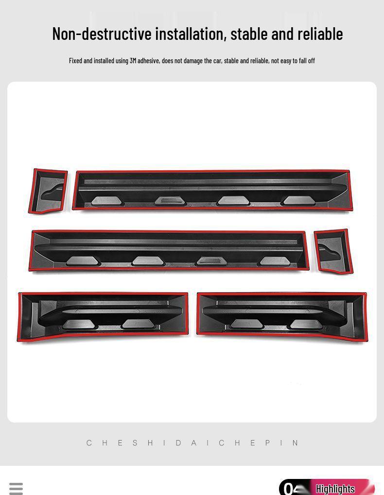Compatible with 26 Jetour Traveler Models: CDM Shan Hai T2 Black Warrior Side Skirt Guard Plate Exterior Kit