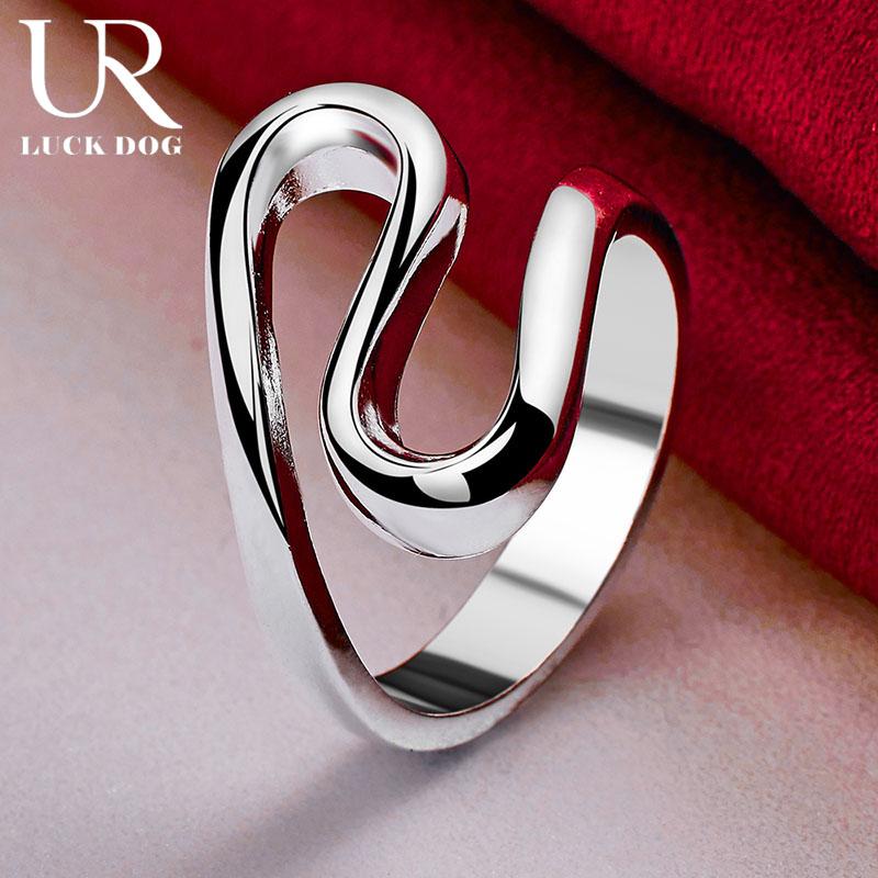 925 Sterling Silver Curved Smooth Ring Fashionable Wedding Jewelry