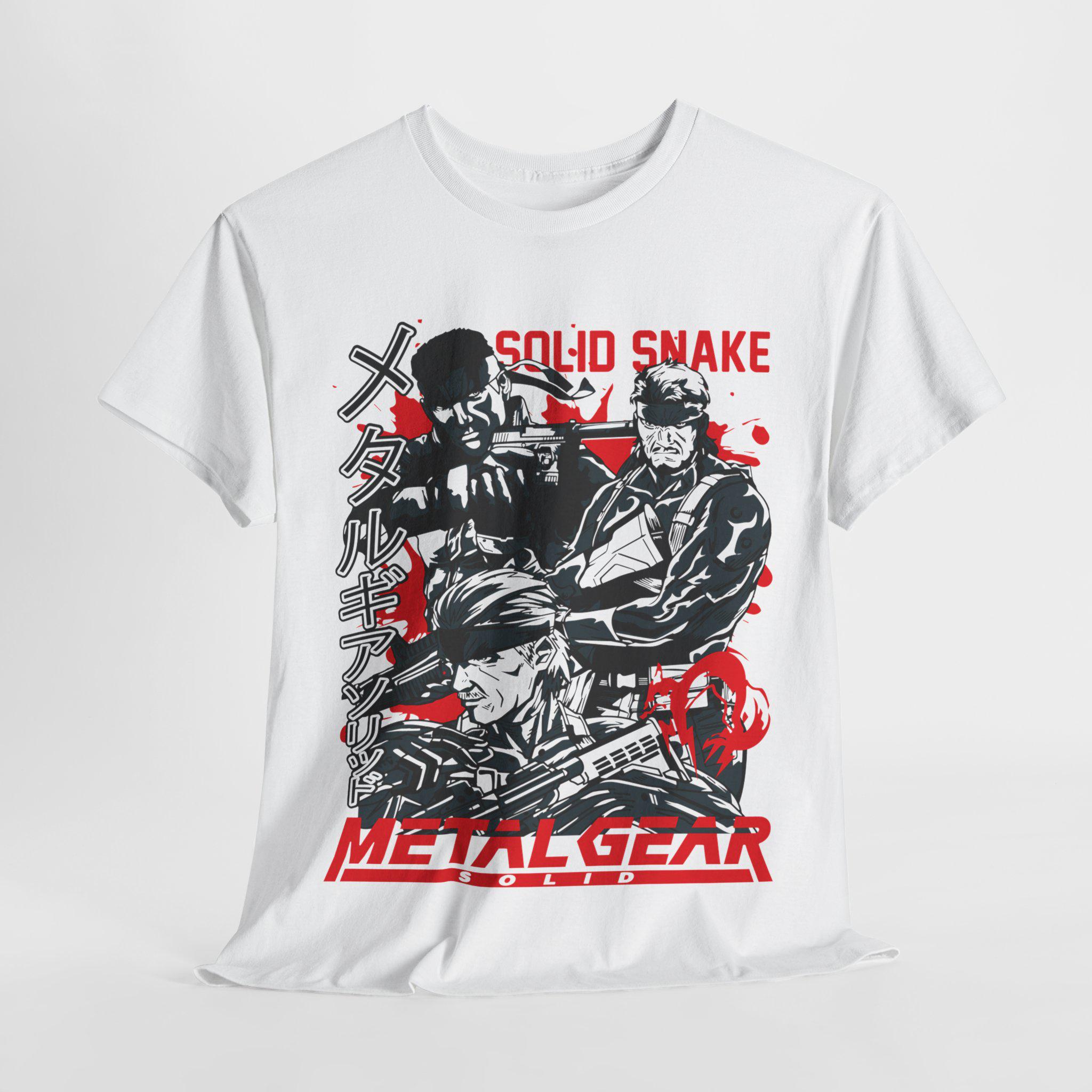 MGS1 Snake Shirt Metal Gear Solid Retro Shirt SnakeRaiden MGS Sons of Liberty Mens and Womens Summer Loose Tshirt M