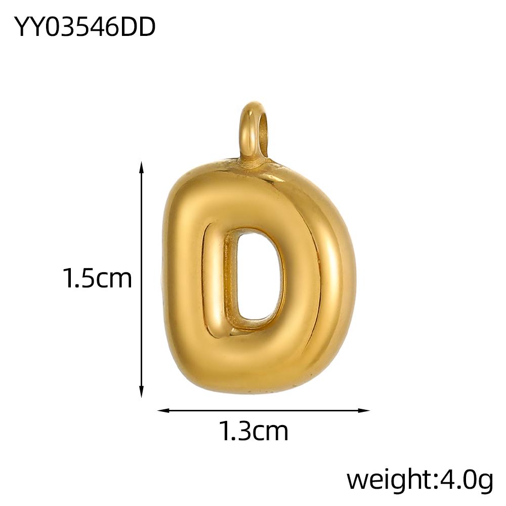 CARLIDANA Stainless Steel Gold Plated Alphabet 26 Letters Name Jewelry Mini Minimalist Bubble Initial Pendants for Necklace DIY