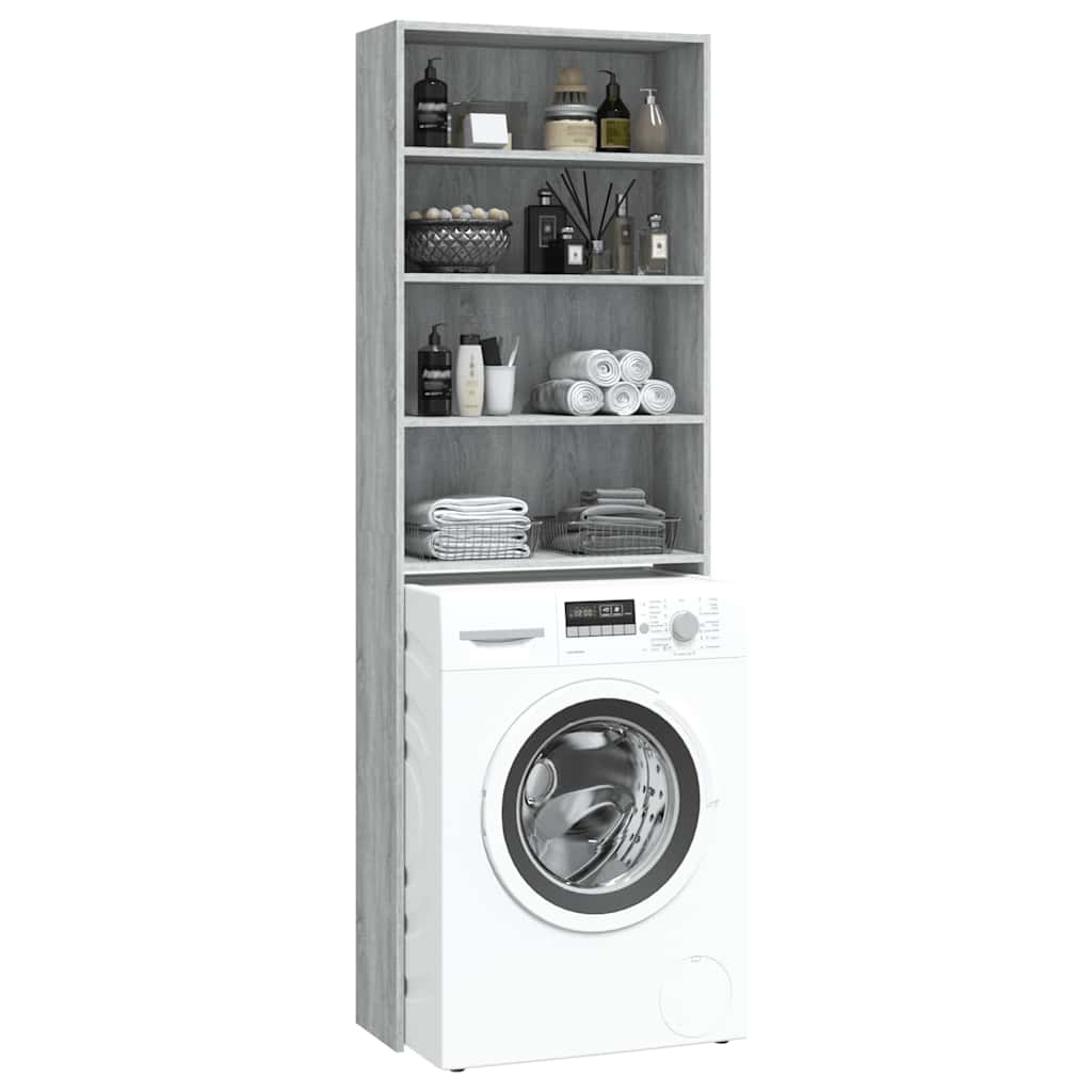Vidaxl Waschmaschinenschrank, Farbe Sonoma-Eiche Grau, 64X24X190 Cm