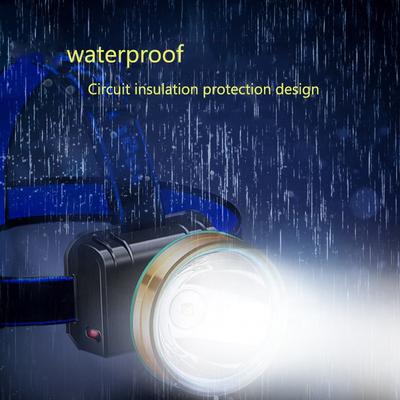 1PC Blue Headlamp Portable Super Bright Flashlight Bicycle Flashlight Rechargeable Camping Headlamp Rotatable Fishing Headlamp