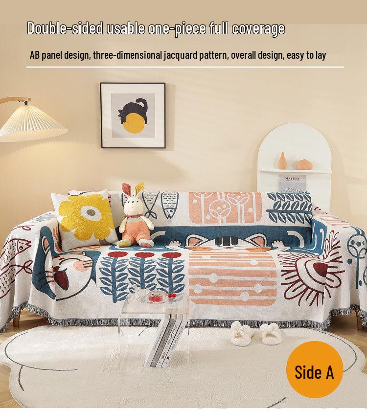 All-Season Universal Knitted Sofa Cover for Single or Three-Person Sofa