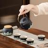 Nordic Green Mountain Black Pottery Kung Fu Tea Set
