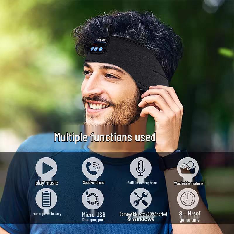 Bluetooth Sport Headband & Sleep Eye Mask with Music 5.4V - Call & Yoga Stereo Headband