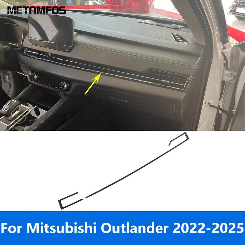 For Mitsubishi Outlander -2024 2025 Carbon Fiber Center Console Dashboard Air Condition Vent Outlet Trim Car Accessories
