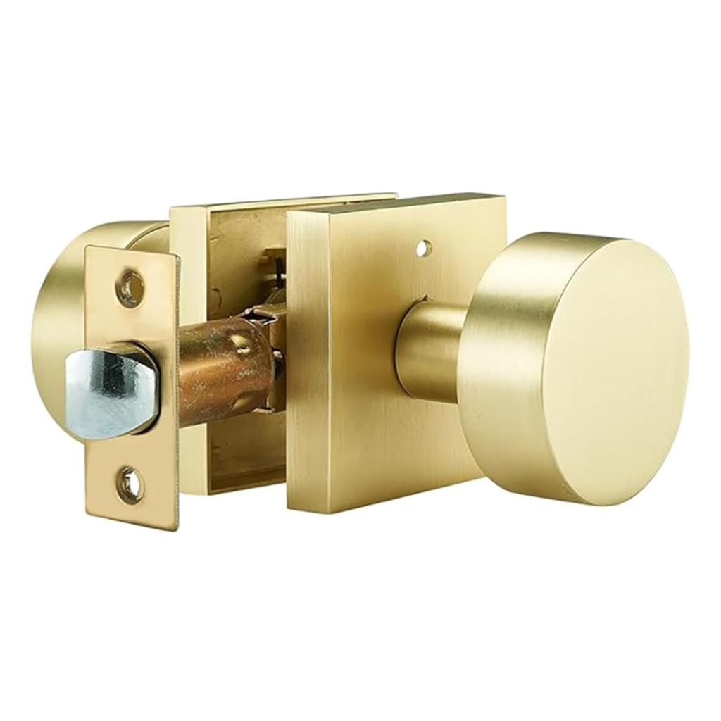Portable Sturdy Zinc Alloy Gold Door Knobs with Satins Brass Finish Convenient Accessory for Contemporary Interiors