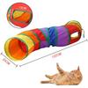 Samcos Cat Tunnel, Pet Toy, Long Rainbow Tunnel, 123cm, Washable, with Two Long S-Shaped Holes, Foldable, Easy to Store, Cat Play, Pet Toy, Exercise
