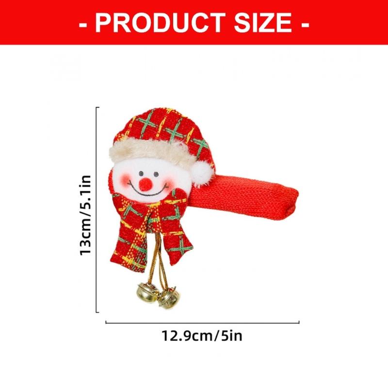 Festive Santa And Bells Door Handle Sleeves Durable Cloth Christmas Photo Props
