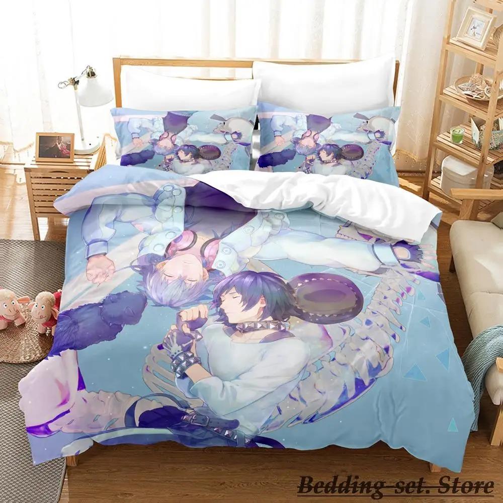 New DRAMAtical Murder Bedding Set Cartoon Anime Three-piece Set Adult Kid Bedroom Duvetcover Sets 3D Kawaii Letto Matrimoniale