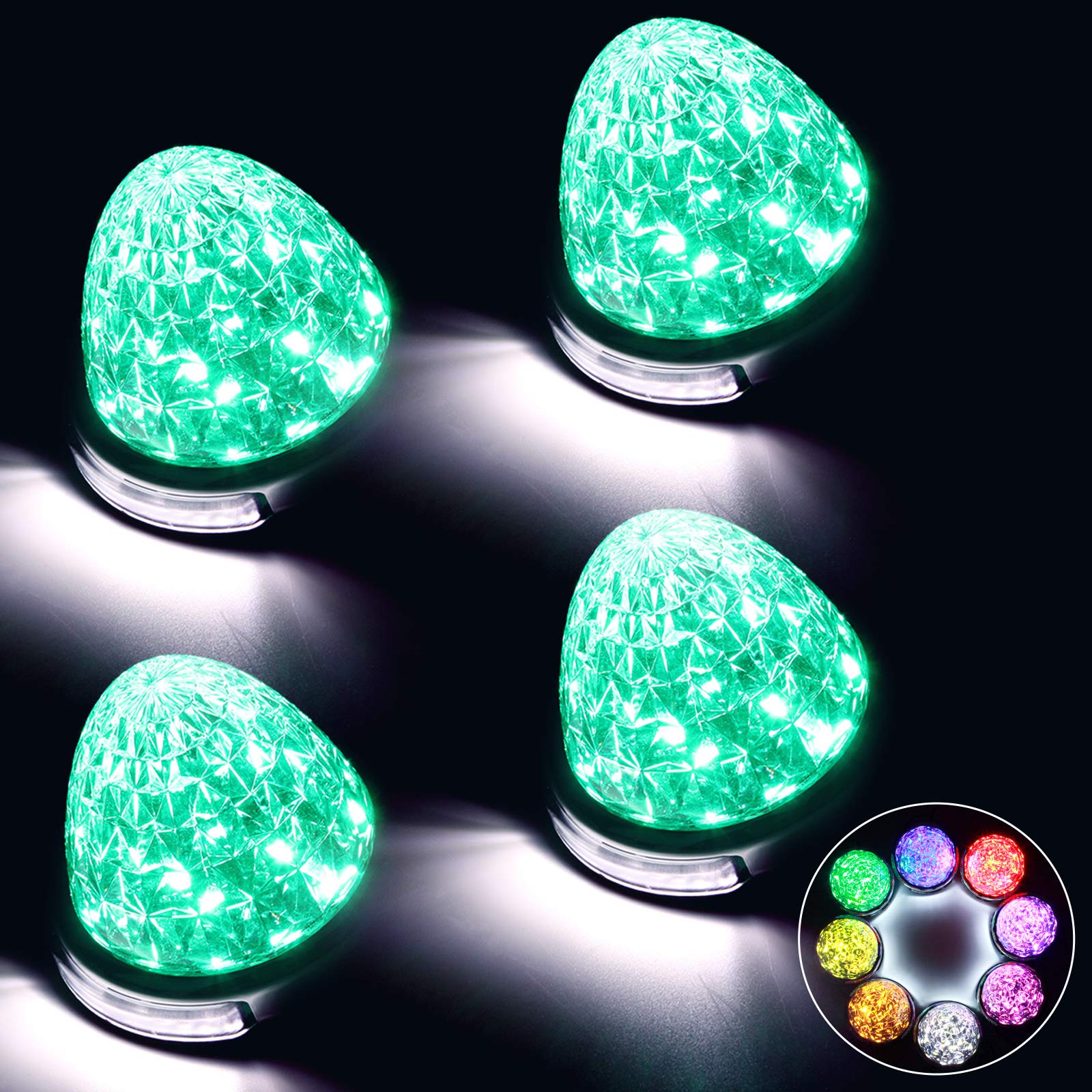 

REPTICO LED Side Marker Lights for 24V Trucks, 16 LED Non-Polarized, Clear 8-Faceted Crystal LED markers set of 4 зелёный