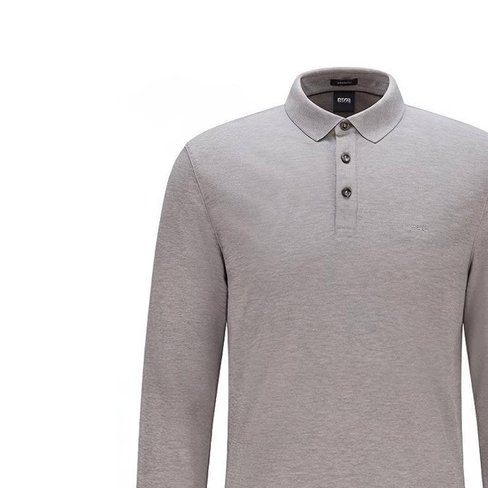 Hugo Boss Polo Shirts Men's Gray Polo Collar Moderate Straight Fit 50391549-041