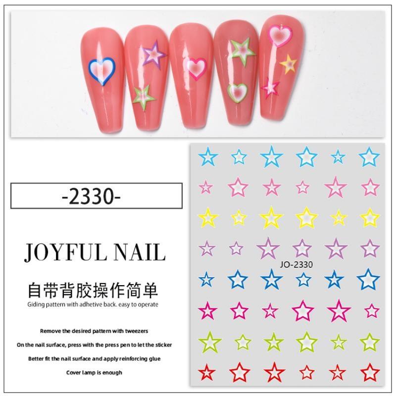 3pcs 3D Nail Art Stickers Colours Stickers for Nail Art Decoration