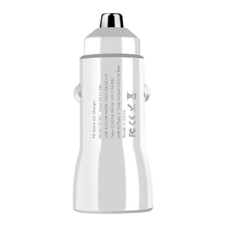 Dual Port USB-C Car Charger for Fast Charging - Compatible with Apple Devices