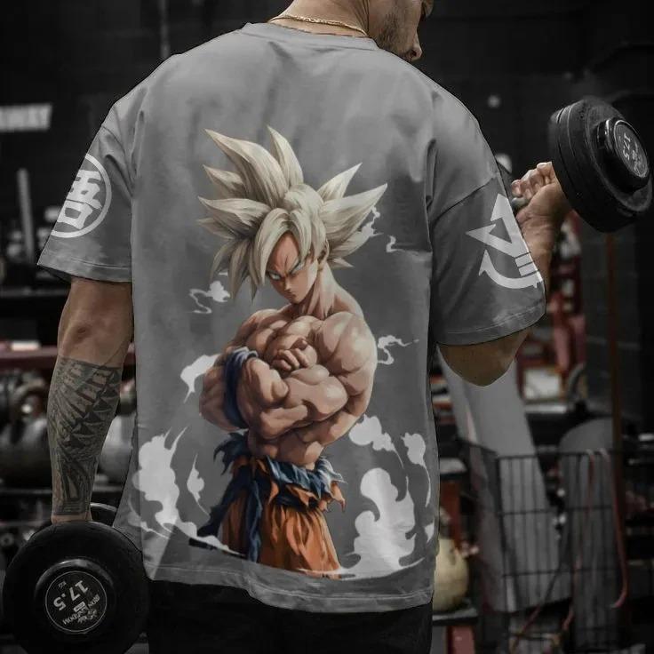 

Dragon Ball Men s Graphic T Shirt Loose Fit Summer Streetwear Cosplay Casual Tops 2026 Fashion Trend Oversized Cotton Clothing XXXL бежевий