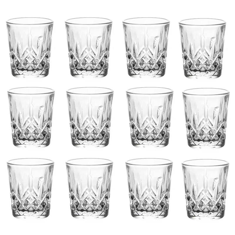 12 szt./8 szt./6 szt./4 szt./2 szt. Tłoczone szklanki do alkoholi 50 ml Grawerowana filiżanka do picia herbaty Baijiu Szklanka do wody Mała pojemność Kieliszek do wina