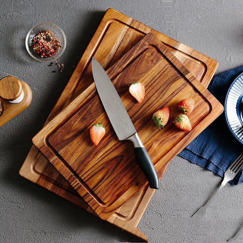 ZISIZ Acacia Wood Cutting Board Set