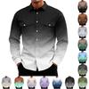 Camisa Básica de Manga Larga para Hombre con Dos Bolsillos en el Pecho