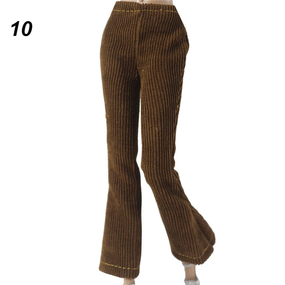 Fashion 1/6 BJD Dolls Casual Wears Floral Jeans Dolls Trousers Clothes Accessories Leather Pants