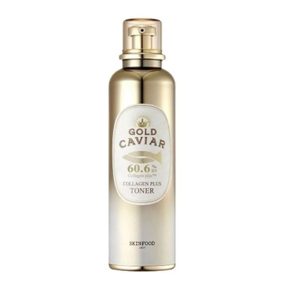 Skinfood Gold Caviar Collagen Plus Toner 120ml, Nourishing Moisturizing Skin Elasticity