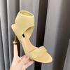 Spring Shoes  Heels Luxury Sandals 2024 Women's Open Toe Med Espadrilles Platform Fashion New Peep High Medium Stiletto Point