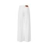 Giovanni Valentino Women's White High-Waist Straight Wide Leg Jeans