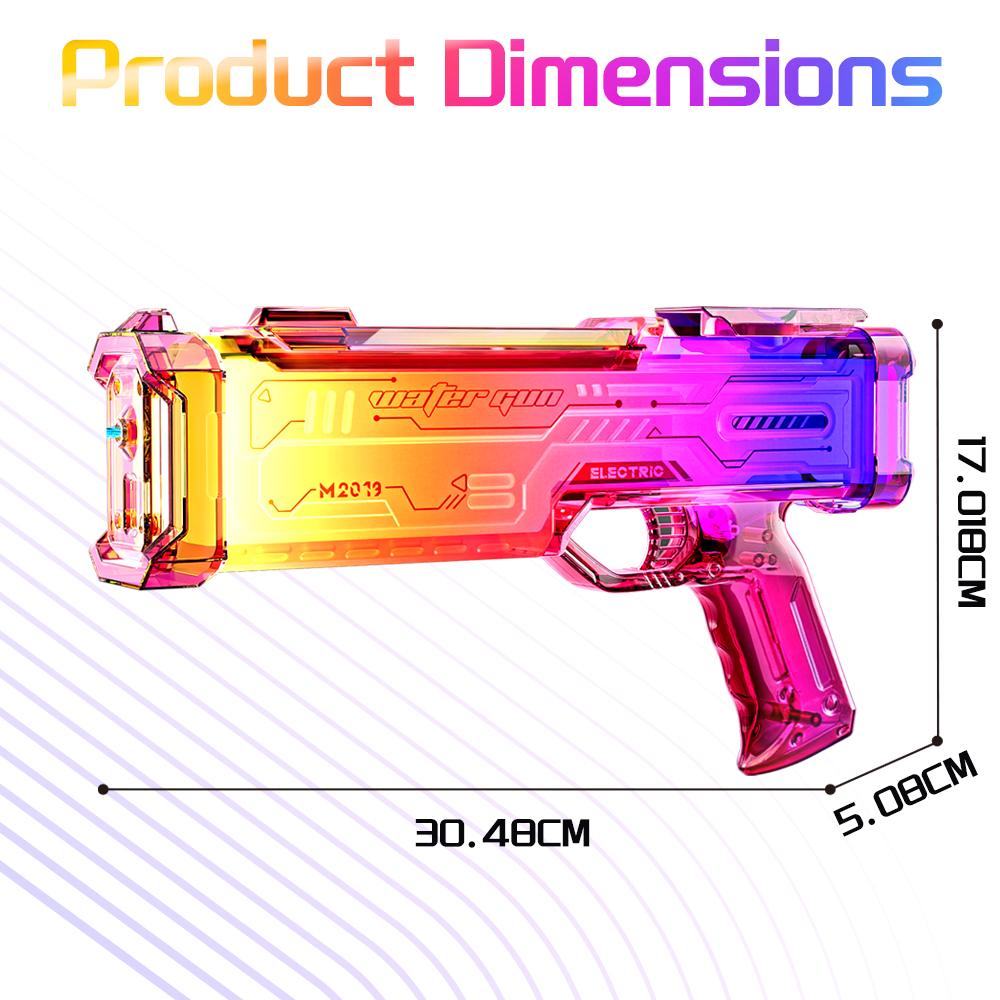 500Ml Electric Water Gun With Rgb Led Lights, Automatic Squirt Gun For Kids Adults, Summer Pool Party Outdoor Water Battle