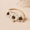 Gestricktes Stirnband mit Blumenanhänger für 100-Tage-Fotografie Weich und sicher Atmungsaktiver Babyschmuck Requisiten für Fotoshootings