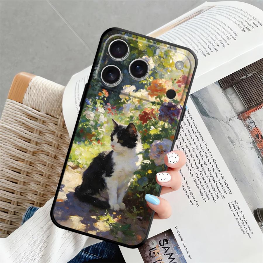 Funda Phone Cover Case for Apple iPhone 17 Pro Max 14 15 Pro 7 8 16 XR XS MAX Air 13 11 12 Cartoon Cute Cat