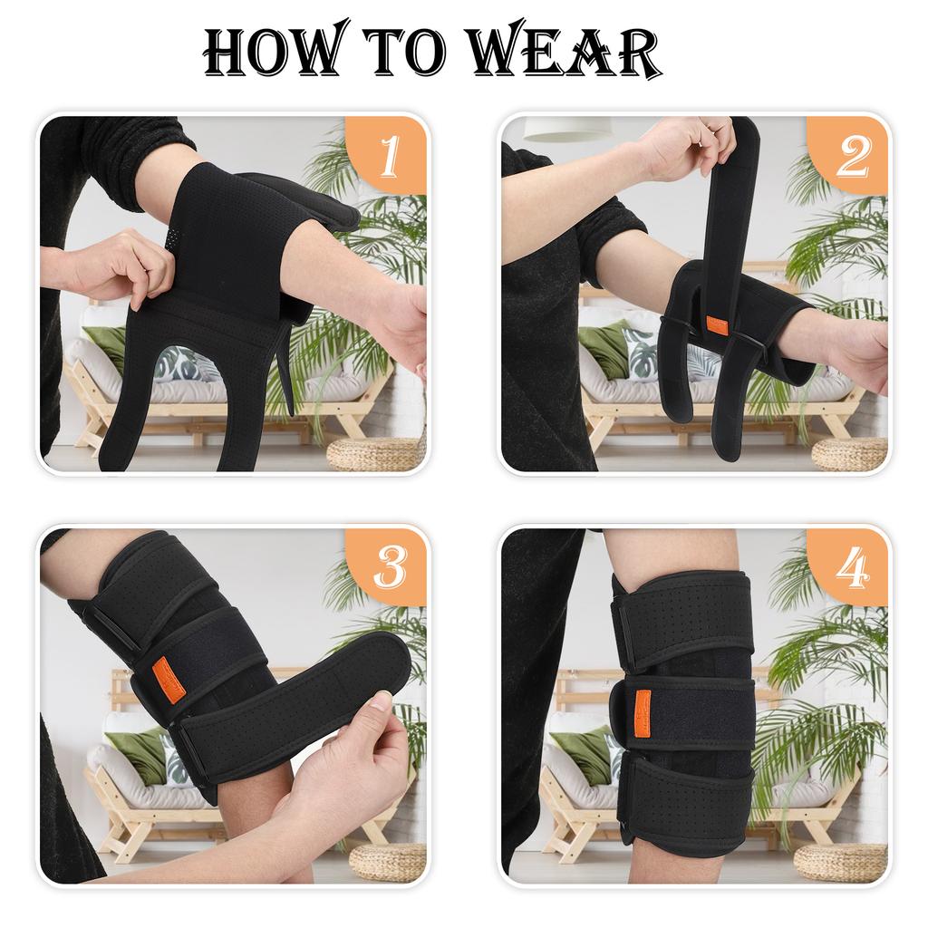 Durable And Safe Hand Elbow Support Strap Fixed Joint Arthritis Fracture Stabilizer Braces Strap Upper Arm Splint Protect Adjustable Elbow Guard
